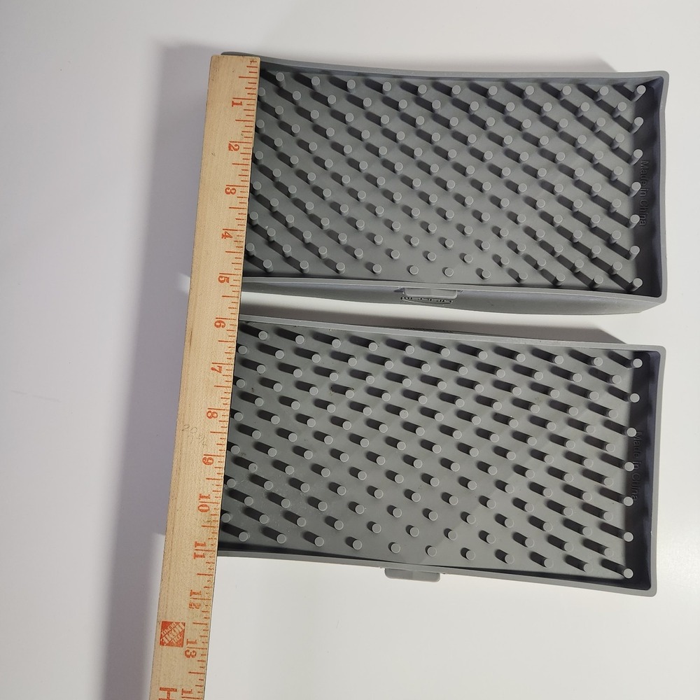 Nuborn Silicone Bottle Drying Tray Rack – Gray Peg Design, Set of 2, 11.5" x 6" - Picture 3 of 4